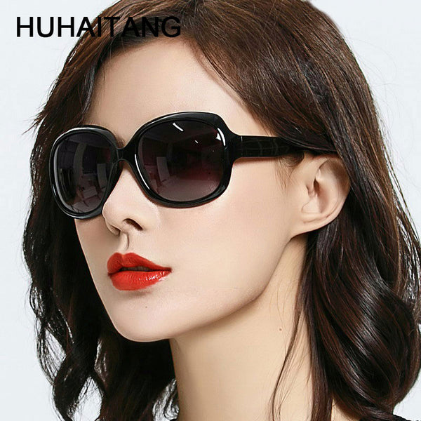 HUHAITANG Luxury Oversized Polarized  Sunglasses Women Elegant Brand Designer Sun Glasses Womens Driving Ladies Sunglass For Out