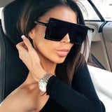 Higodoy Plastic Oversized Women Sunglasses Square Brand Designer Big Frame Sunglasses For Female UV400