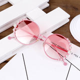 kids round metal children Pearl Sunglasses girl boy cute Eyewear Fashion Glasses shade UV400