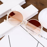 kids round metal children Pearl Sunglasses girl boy cute Eyewear Fashion Glasses shade UV400