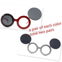 Round Flip Up Sunglasses Vintage Steampun Frame Women Double Layer Mickey Mouse Party Glasses Plastic Cosplay Eyewear