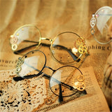 Steampunk Girls Cosplay Glasses Optical Frame Metal Gear with Chain Women Retro Lolita Glasses Eyewear