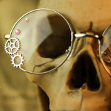 Steampunk Girls Cosplay Glasses Optical Frame Metal Gear with Chain Women Retro Lolita Glasses Eyewear