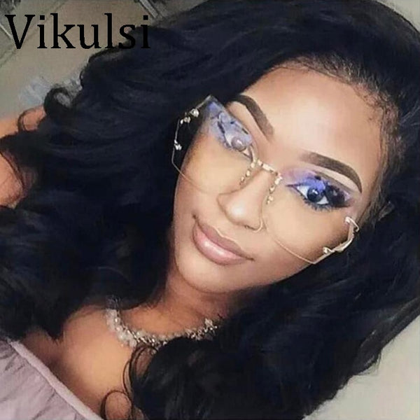 2017 Fashion Vintage Rimless Sunglasses Women High Quality Gradient Women Rimless Sun Glasses ladies pink Clear Glasses Female