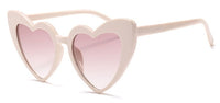 SHAUNA Metal Hinge Popular Heart Sharp Women Cat Eye Sunglasses Fashion Glitter Pink Glasses UV400