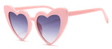 SHAUNA Metal Hinge Popular Heart Sharp Women Cat Eye Sunglasses Fashion Glitter Pink Glasses UV400