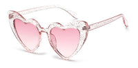 SHAUNA Metal Hinge Popular Heart Sharp Women Cat Eye Sunglasses Fashion Glitter Pink Glasses UV400