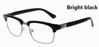 Semi-rimless Glasses Frames Classic Popular Resin Men Women Ladies Decorative Reading Glasses Frames No Degree