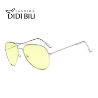 DIDI Clear Pink Sunglasses Women Men Ocean Blue Transparent Sun Glasses Candy Color Eyewear Pilot Yellow Lens Glasses Green W738