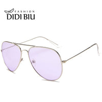 DIDI Clear Pink Sunglasses Women Men Ocean Blue Transparent Sun Glasses Candy Color Eyewear Pilot Yellow Lens Glasses Green W738