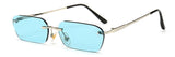 SHAUNA Fashion Rimless Sunglasses Trending Clear Red Blue Yellow Men Square Shades