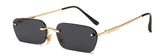 SHAUNA Fashion Rimless Sunglasses Trending Clear Red Blue Yellow Men Square Shades