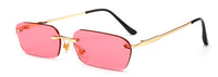 SHAUNA Fashion Rimless Sunglasses Trending Clear Red Blue Yellow Men Square Shades