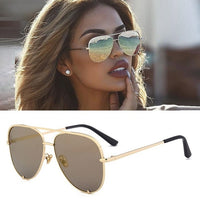 New Brand Designer Fashion Sunglasses Women's Oversized Pilot Sun glasses For Women Luxury Shades 2019 New Lunettes Femme UV400