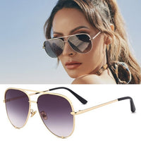 New Brand Designer Fashion Sunglasses Women's Oversized Pilot Sun glasses For Women Luxury Shades 2019 New Lunettes Femme UV400