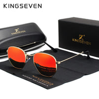 KINGSEVEN 2019 Classic Reflective Sunglasses Men Hexagon Retro Sun glasses Stainless Steel Eyewear Oculos Gafas De Sol Shades