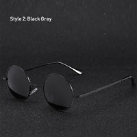 Retro Classic Vintage Round Polarized Sunglasses Men Brand Designer Sun Glasses Women Metal Frame Black lens Eyewear Driving